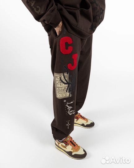 Штаны Travis Scott Flare Sweatpants Brown