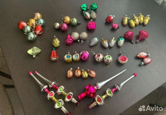 Елочные игрушки малютка и верхушки СССР на елку