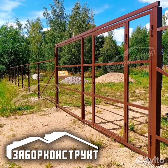 Ворота распашные (профнастил, евроштакетник, сетка