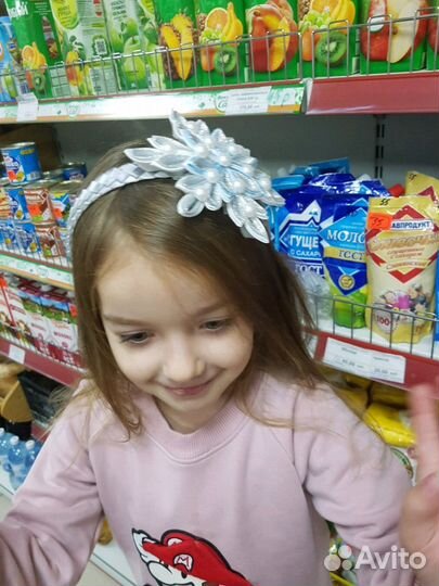 Снежинка резиночки, заколки, ободки