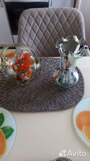 Ваза для цветов цветное стекло СССР