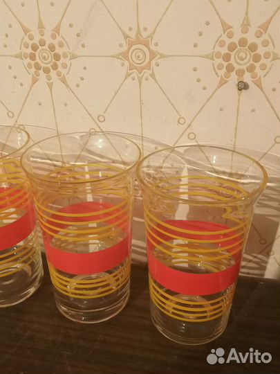 Стаканы СССР, 3шт, высота 13см