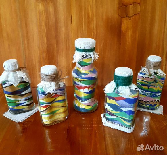 Декоративная бутылочка с цветным песком