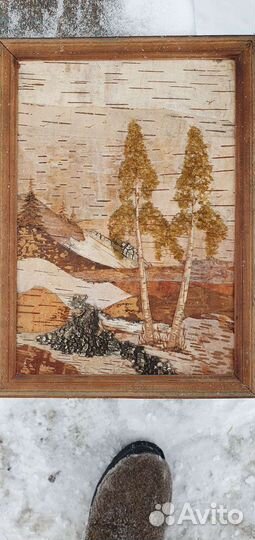 Панно картина набересте начало 19 века