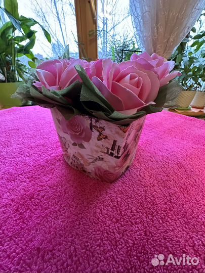 Мыльные цветы в коробке