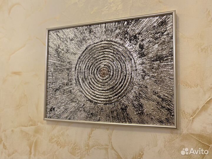 Картина «Притяжение» энергия с серебром