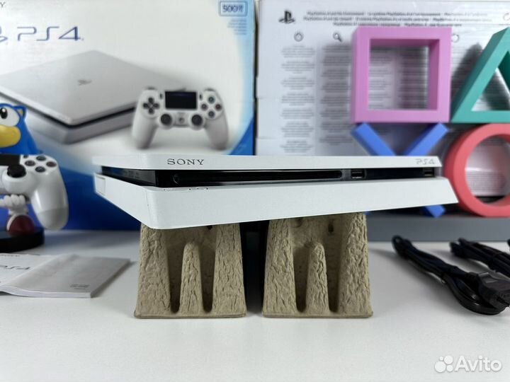 Sony PS4 Slim 500GB White полный комплект