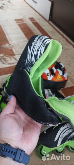 Ролики раздвижные 30-33 с защитой и шлемом