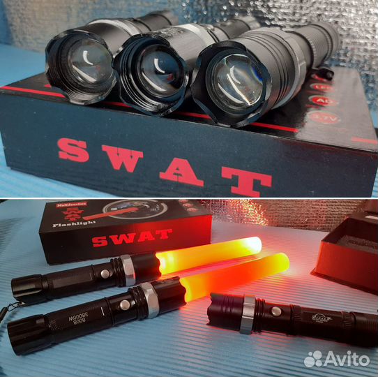 Мощный фонарь Swat Luxeon Cree Аккумуляторный +Sos