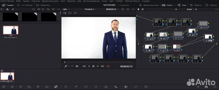 Монтаж видео, цветокоррекция