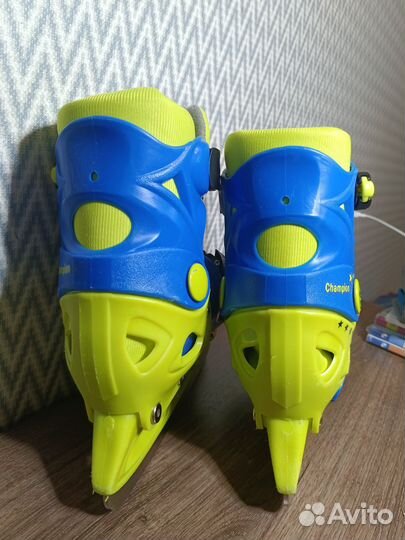 Коньки детские раздвижные Champion blue р. 33-36
