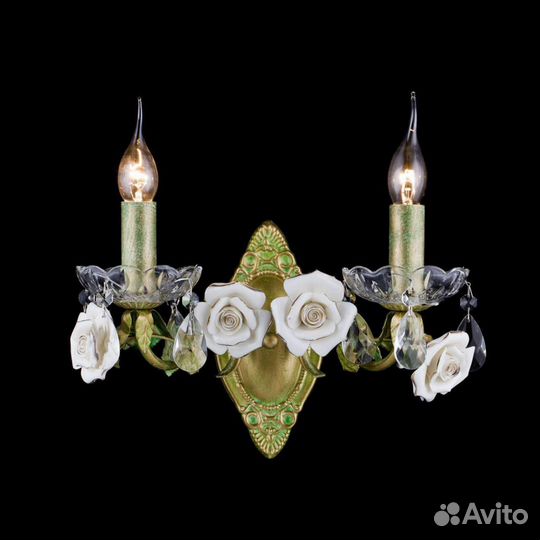 Бра настенный металлический прованс 2 лампы Е14