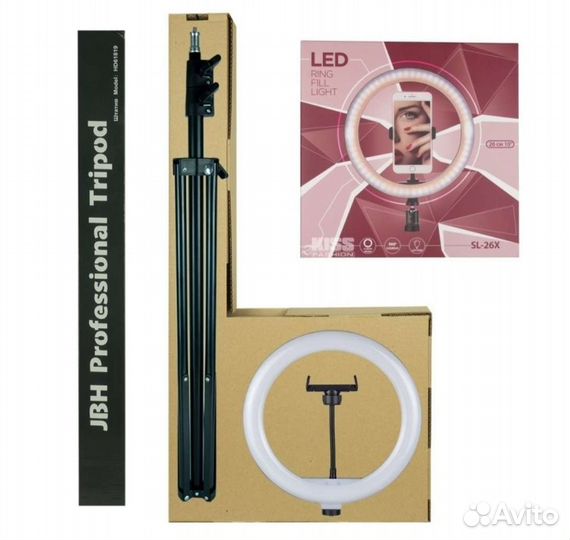 Кольцевая лампа со штативом новая