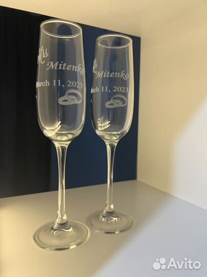 Бокалы с гравировкой, лазерная гравировка