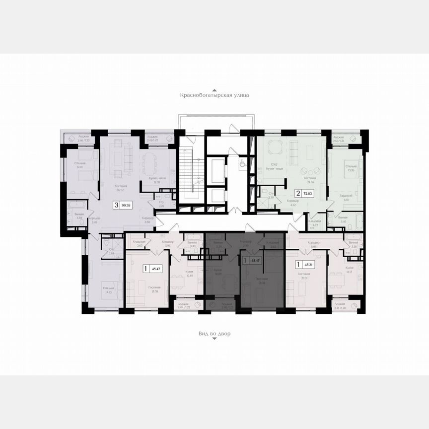 1-к. квартира, 45,5 м², 12/17 эт.