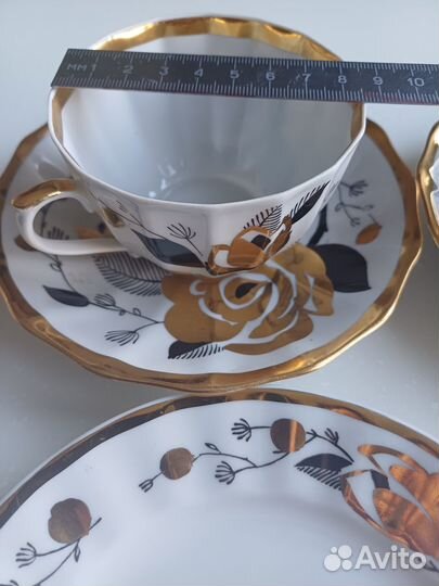 Чайные пары Золотая роза Вербилки Винтаж