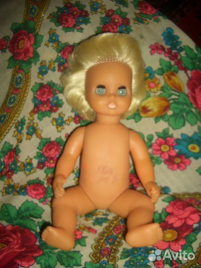 Кукла пупс гдр винтаж 30см полностью резиновая