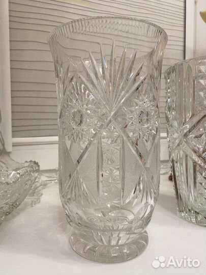 Хрустальная ваза и посуда времен СССР