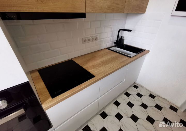 Прямая кухня с мдф фасадами