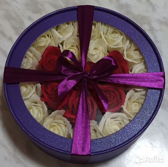 Мыльные розы подарочный набор сердце
