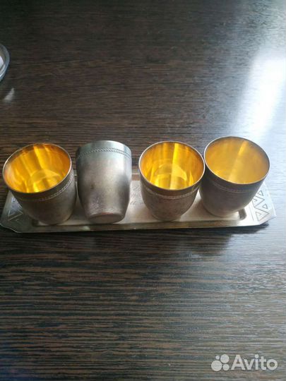 Рюмки серебро и мельхиор