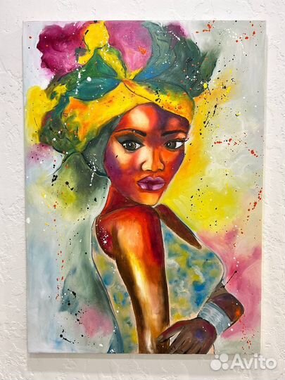 Картина маслом африканка