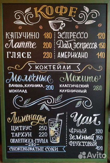 Ручная роспись меловой доски