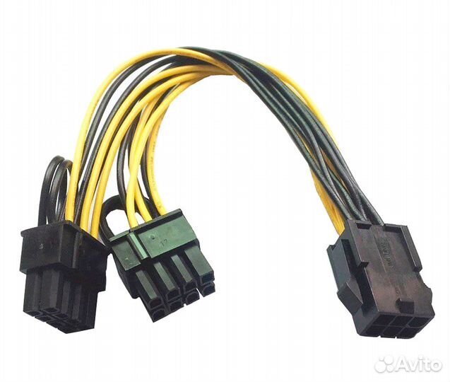 Переходник питания PCI-E 6Pin - 2x (6+2Pin)