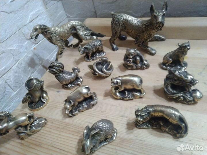 Бронзовые фигурки (старые) 12шт