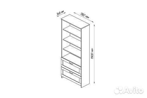 Стеллаж Сириус 2 ящика 78х190 Дуб Венге IKEA Brimn