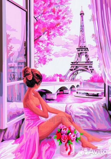 Алмазная мозаика 30x40 Девушка в вечернем платье л