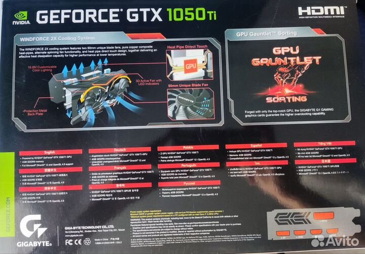 Gigabyte geforce gtx 1050 ti g1 gaming 4g