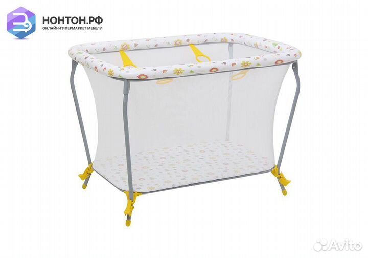 Манеж Фея Классика принт Лесные друзья / желтый