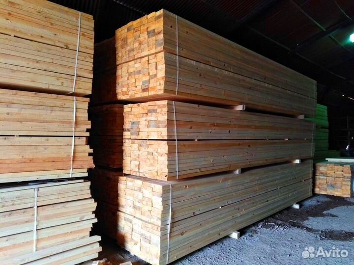 Обрезная доска лиственница 25х100х6000мм