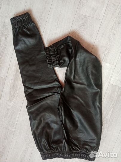 Кожаные брюки-джогерры детские