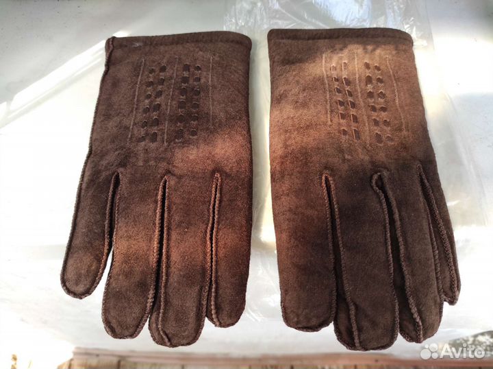Перчатки мужские кожаные зимние