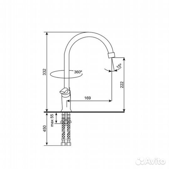 Смеситель для кухни Ulgran u-011-308 Черный