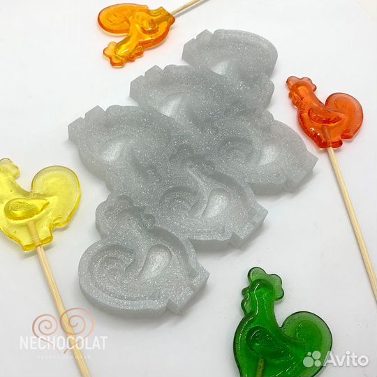 Силиконовая форма молд для леденцов петушок