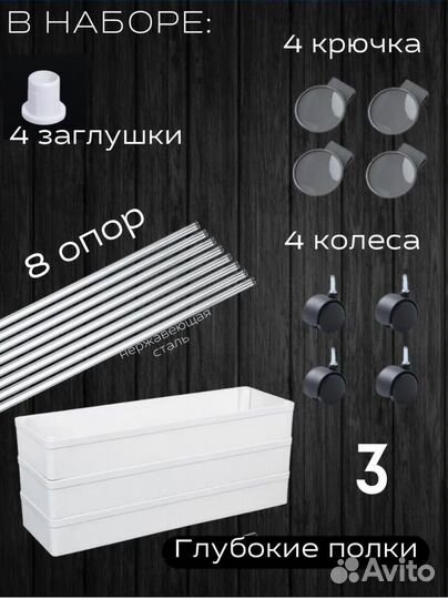 Этажерка на колёсиках новая