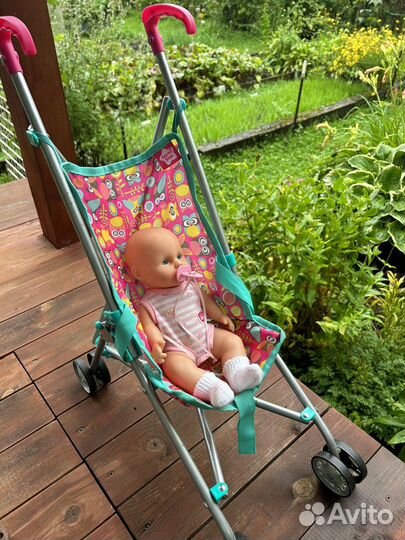 Коляска кукольная с пупсом