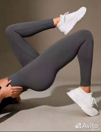 Леггинсы в рубчик утепленные