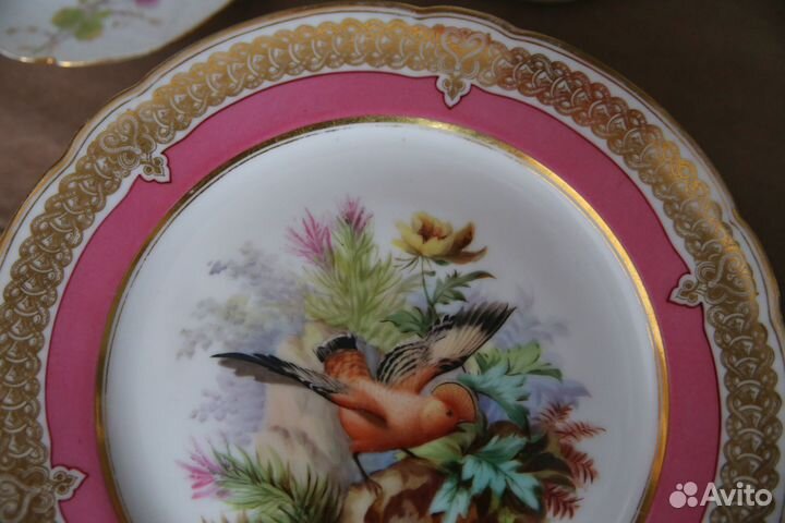 Блюдо с ручной росписью. Антиквариат
