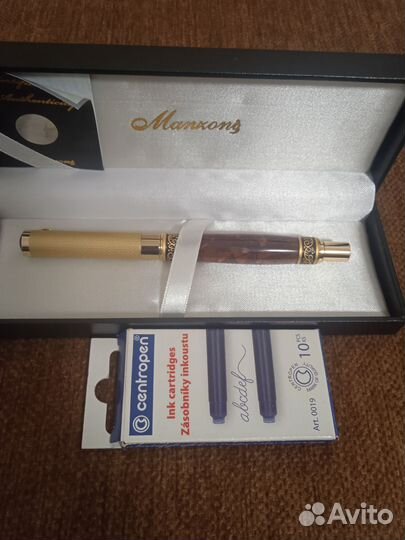 Ручка перо золото янтарь manzoni Palermo KR408RF