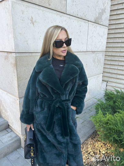 Норковая шуба изумруд