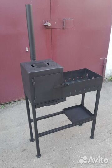 Мангал с печью под казан