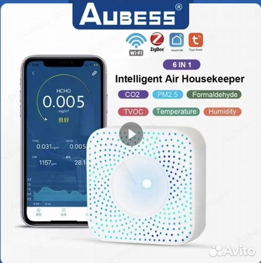 Смарт-Датчик качества воздуха Tuya Zigbee