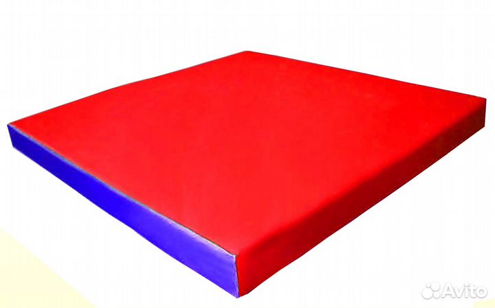 Мат гимнастический 100х100х10cм, цв. красно-синий
