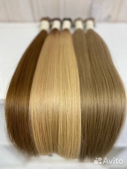 Волосы для наращивания темно-русые, кудри