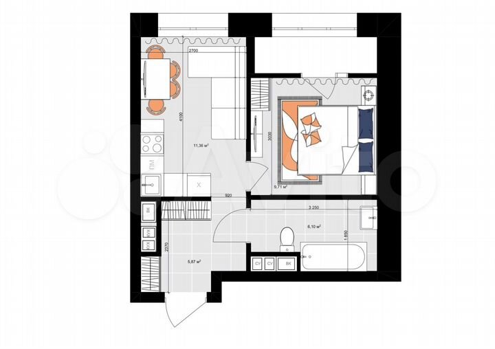 1-к. квартира, 34,5 м², 3/19 эт.