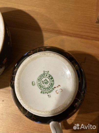 Фарфор Вербилки Полевые цветы на черном